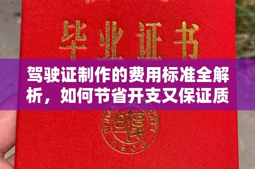 淮滨驾驶证制作的费用标准全解析，如何节省开支又保证质量？